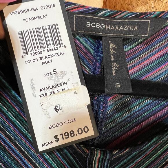 NWT BCBG MAXAZRIA $198 size S - M Carmela Striped Jersey Dress - Picture 6 of 8
